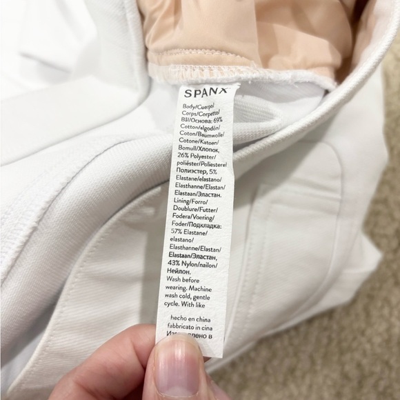 SPANX Women’s Jean-ish Ankle Leggings In White Stretch Comfy Resort Minimalist L - Picture 5 of 5